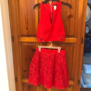 2 pc Red Dress
